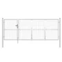 Puerta de malla de jardín acero galvanizado plateado 350x175cm de vidaXL, Puertas de jardín - Ref: Foro24-154552, Precio: 412...