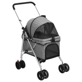 Folding dog stroller gray oxford fabric 76x50x100 cm by vidaXL, pet strollers - Ref: Foro24-172201, Price: 93,38 €, Discount: %