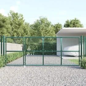 Green galvanized steel garden mesh gate 350x175 cm by vidaXL, garden gates - Ref: Foro24-154534, Price: 380,02 €, Discount: %