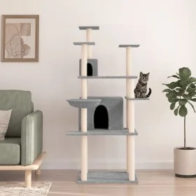 Cat scratching post with light gray sisal posts 166 cm by vidaXL, Cat furniture - Ref: Foro24-171724, Price: 65,74 €, Discoun...