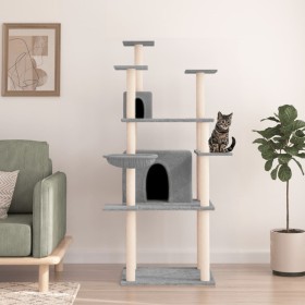Katzenkratzbaum mit hellgrauen Sisalstämmen, 166 cm von vidaXL, Katzenmöbel - Ref: Foro24-171724, Preis: 63,62 €, Rabatt: %