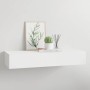Estante con cajón de pared MDF blanco 60x23,5x10 cm