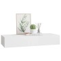 Estante con cajón de pared MDF blanco 60x23,5x10 cm