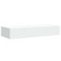 Estante con cajón de pared MDF blanco 60x23,5x10 cm