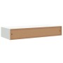 Estante con cajón de pared MDF blanco 60x23,5x10 cm