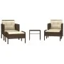 5-piece garden furniture set and brown synthetic rattan cushions by vidaXL, Garden sets - Ref: Foro24-319680, Price: 296,33 €...
