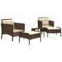 5-piece garden furniture set and brown synthetic rattan cushions by vidaXL, Garden sets - Ref: Foro24-319680, Price: 301,99 €...