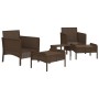 5-piece garden furniture set and brown synthetic rattan cushions by vidaXL, Garden sets - Ref: Foro24-319680, Price: 301,99 €...