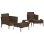 5-piece garden furniture set and brown synthetic rattan cushions by vidaXL, Garden sets - Ref: Foro24-319680, Price: 296,33 €...