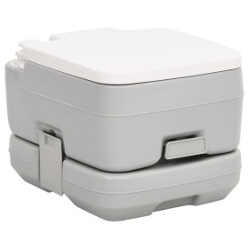 Gray and White HDPE Portable Camping Toilet 10+10 L by vidaXL, Urinals and portable toilets - Ref: Foro24-154408, Price: 124,...