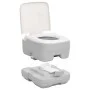 Gray and White HDPE Portable Camping Toilet 10+10 L by vidaXL, Urinals and portable toilets - Ref: Foro24-154408, Price: 122,...