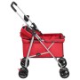 Zusammenklappbarer Hundekinderwagen aus rotem Oxford-Stoff, 76 x 50 x 100 cm von vidaXL, Kinderwagen für Haustiere - Ref: For...