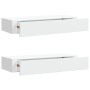 Estantes de pared con cajón 2 uds MDF blanco 60x23,5x10 cm