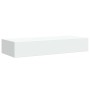 Estantes de pared con cajón 2 uds MDF blanco 60x23,5x10 cm