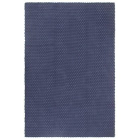 Alfombra rectangular algodón azul marino 160x230 cm