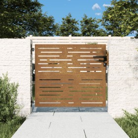 Puerta de jardín acero corten diseño cuadrado 85x75 cm
