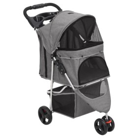 Faltbarer Hundewagen Oxford Stoff grau 80x46x98 cm von vidaXL, Kinderwagen für Haustiere - Ref: Foro24-172197, Preis: 87,22 €...