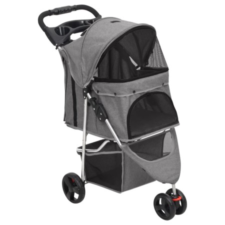 Faltbarer Hundewagen Oxford Stoff grau 80x46x98 cm von vidaXL, Kinderwagen für Haustiere - Ref: Foro24-172197, Preis: 87,22 €...