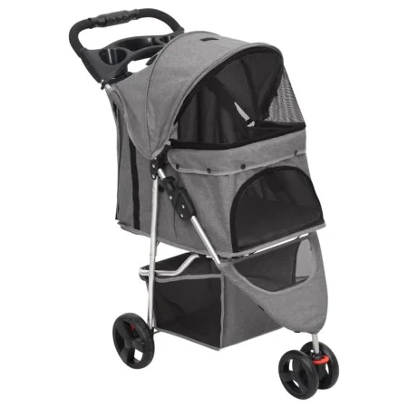 Folding gray Oxford fabric dog stroller 80x46x98 cm by vidaXL, pet strollers - Ref: Foro24-172197, Price: 93,99 €, Discount: %