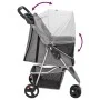Folding gray Oxford fabric dog stroller 80x46x98 cm by vidaXL, pet strollers - Ref: Foro24-172197, Price: 93,99 €, Discount: %