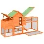 Solid brown pine wood chicken coop 186.5x58.5x113 cm by vidaXL, Cages and habitats for small animals - Ref: Foro24-172228, Pr...