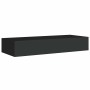 Estante con cajón de pared MDF negro 60x23,5x10 cm