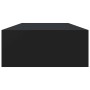 Estante con cajón de pared MDF negro 60x23,5x10 cm