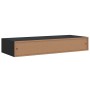 Estante con cajón de pared MDF negro 60x23,5x10 cm