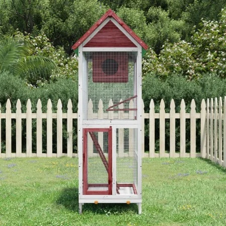Vogelhaus aus massivem Mokka-Kiefernholz, 60 x 58,5 x 160 cm von vidaXL, Füße und Vogelkäfige - Ref: Foro24-172257, Preis: 15...