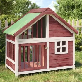 Solid mocha pine wood doghouse 96x60.5x87 cm by vidaXL, Dog kennels and fences - Ref: Foro24-172269, Price: 144,91 €, Discoun...