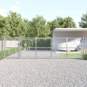 Puerta de malla de jardín acero galvanizado plateado 500x175cm