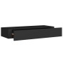 Estantes de pared con cajón 2 uds MDF negro 60x23,5x10 cm