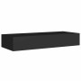 Estantes de pared con cajón 2 uds MDF negro 60x23,5x10 cm