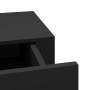 Estantes de pared con cajón 2 uds MDF negro 60x23,5x10 cm