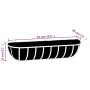 Wall pots 2 pcs black steel coconut coating 91x20x23 cm by vidaXL, Saucers and buckets for pots - Ref: Foro24-319356, Price: ...