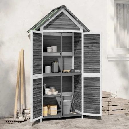 Gartengeräteschuppen aus grauem Kiefernholz, 89 x 52,5 x 175 cm von vidaXL, Schuppen - Ref: Foro24-172244, Preis: 223,32 €, R...