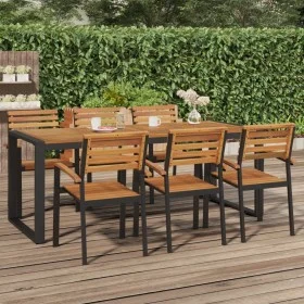 Garden table with U legs solid acacia wood 200x90x75 cm by vidaXL, Garden tables - Ref: Foro24-319518, Price: 284,42 €, Disco...