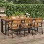 Mesa de jardín con patas en U madera maciza acacia 200x90x75 cm de vidaXL, Mesas de jardín - Ref: Foro24-319518, Precio: 284,...