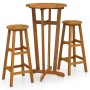 3-teiliges Bar-Set aus massivem Akazienholz von vidaXL, Gartensets - Ref: Foro24-319699, Preis: 162,22 €, Rabatt: %