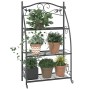 Blumenregal aus schwarzem Stahl, 56 x 30 x 96 cm von vidaXL, Topfständer - Ref: Foro24-319353, Preis: 73,01 €, Rabatt: %