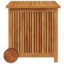 Caja de almacenaje de jardín ruedas acacia maciza 60x50x58 cm
