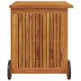 Caja de almacenaje de jardín ruedas acacia maciza 60x50x58 cm