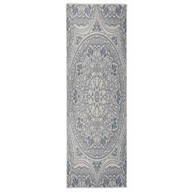 Außenteppich mit flachem Gewebe, blauen Streifen, 80x250 cm. von vidaXL, Teppiche - Ref: Foro24-340828, Preis: 37,45 €, Rabat...