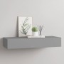 Estante con cajón de pared MDF gris 60x23,5x10 cm
