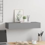 Estante con cajón de pared MDF gris 60x23,5x10 cm