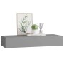 Estante con cajón de pared MDF gris 60x23,5x10 cm
