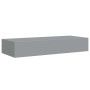 Estante con cajón de pared MDF gris 60x23,5x10 cm