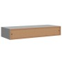 Estante con cajón de pared MDF gris 60x23,5x10 cm