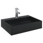 Lavabo de fundición de mineral/mármol negro mate 50x38x11 cm