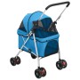 Zusammenklappbarer Hundekinderwagen aus blauem Oxford-Stoff, 76 x 50 x 100 cm von vidaXL, Kinderwagen für Haustiere - Ref: Fo...